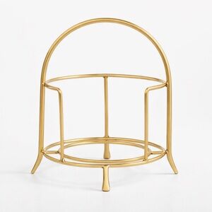 New! Crate&Barrel Stainless Steel Appetizer Plate Stand in Gold Finish
